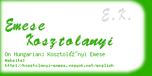 emese kosztolanyi business card